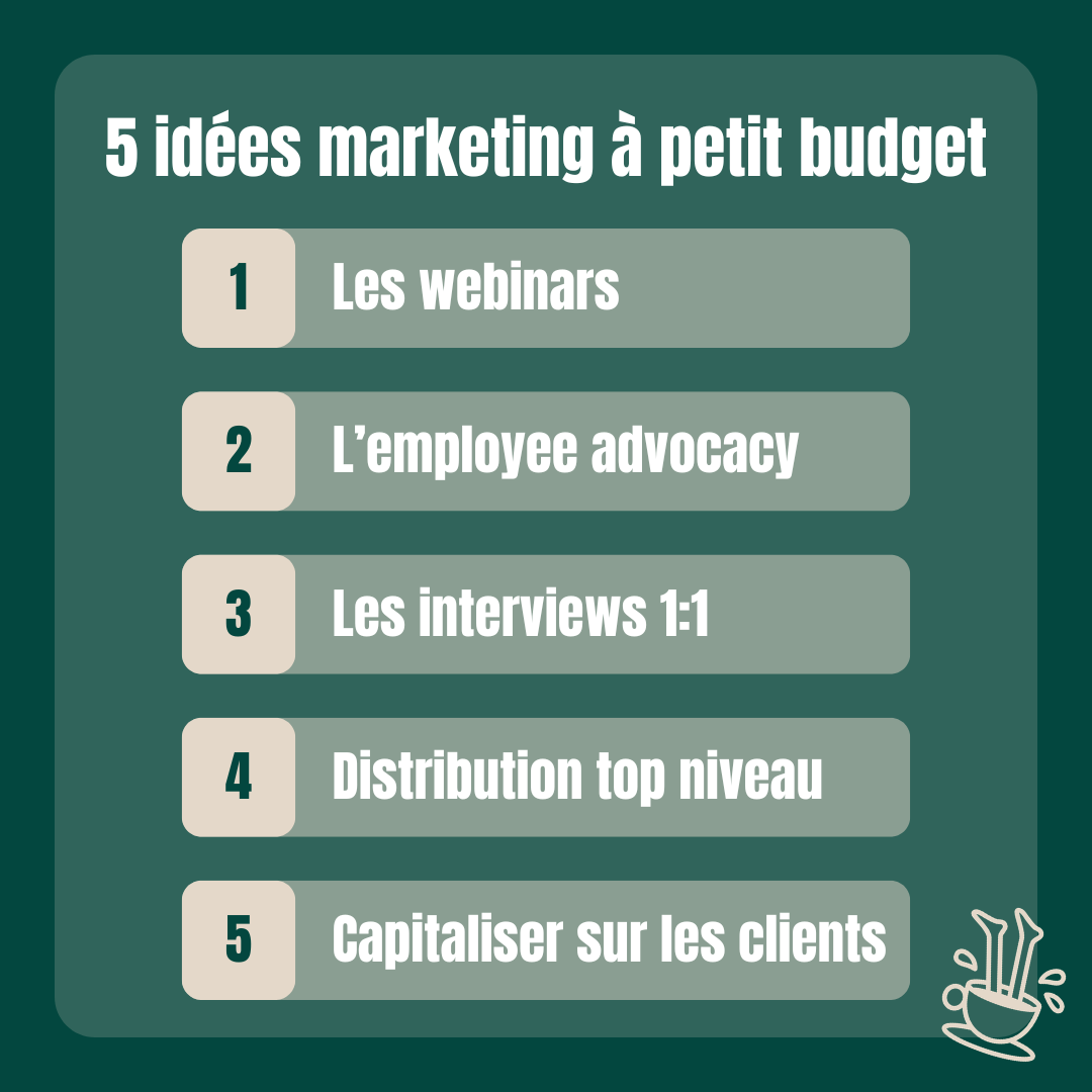 5 idées marketing à petit budget